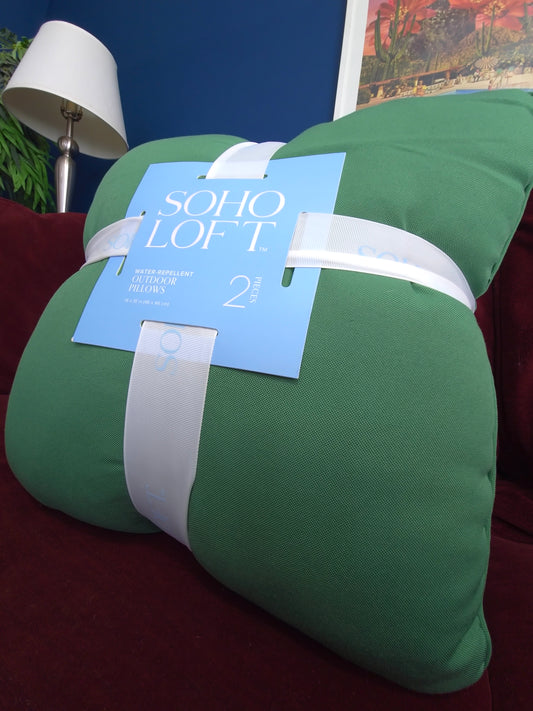 COJINES COLOR VERDE LISO